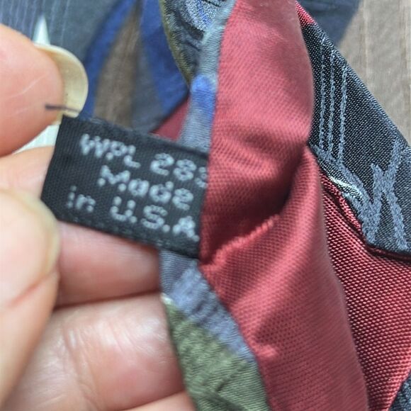 Vintage 80s/90s Zylos George Machado Abstract Patterned Silk Tie - Picture 6 of 6